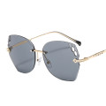 Frameless cut edge lenses Ocean color 2020 new arrivals unique fashion shades custom designer luxury sunglasses metal women 7202